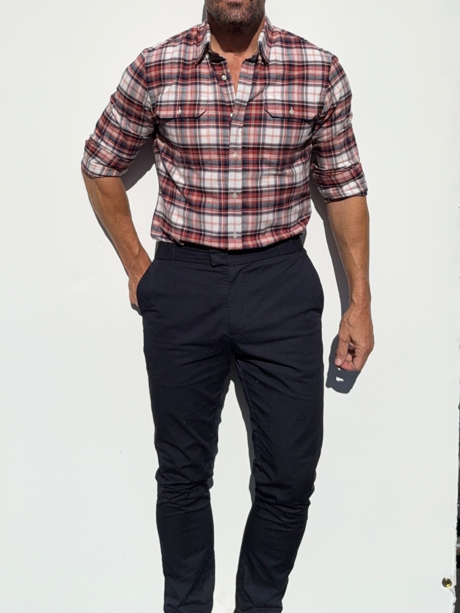 Blue & Orange Utility Flannel - Blue & Orange