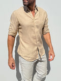 Long Sleeve 1-Pocket Linen - Desert Tan- Small Batch # 616