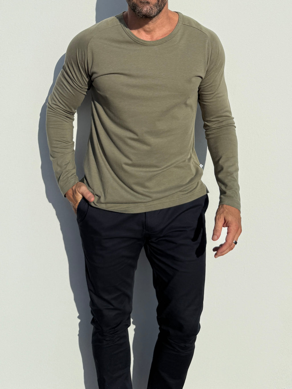 Raglan Sleeve T-shirt in Tedra™ - Army Green