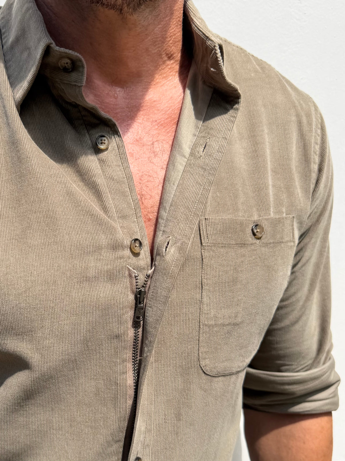 The One-Pocket Corduroy Shirt - Desert Tan