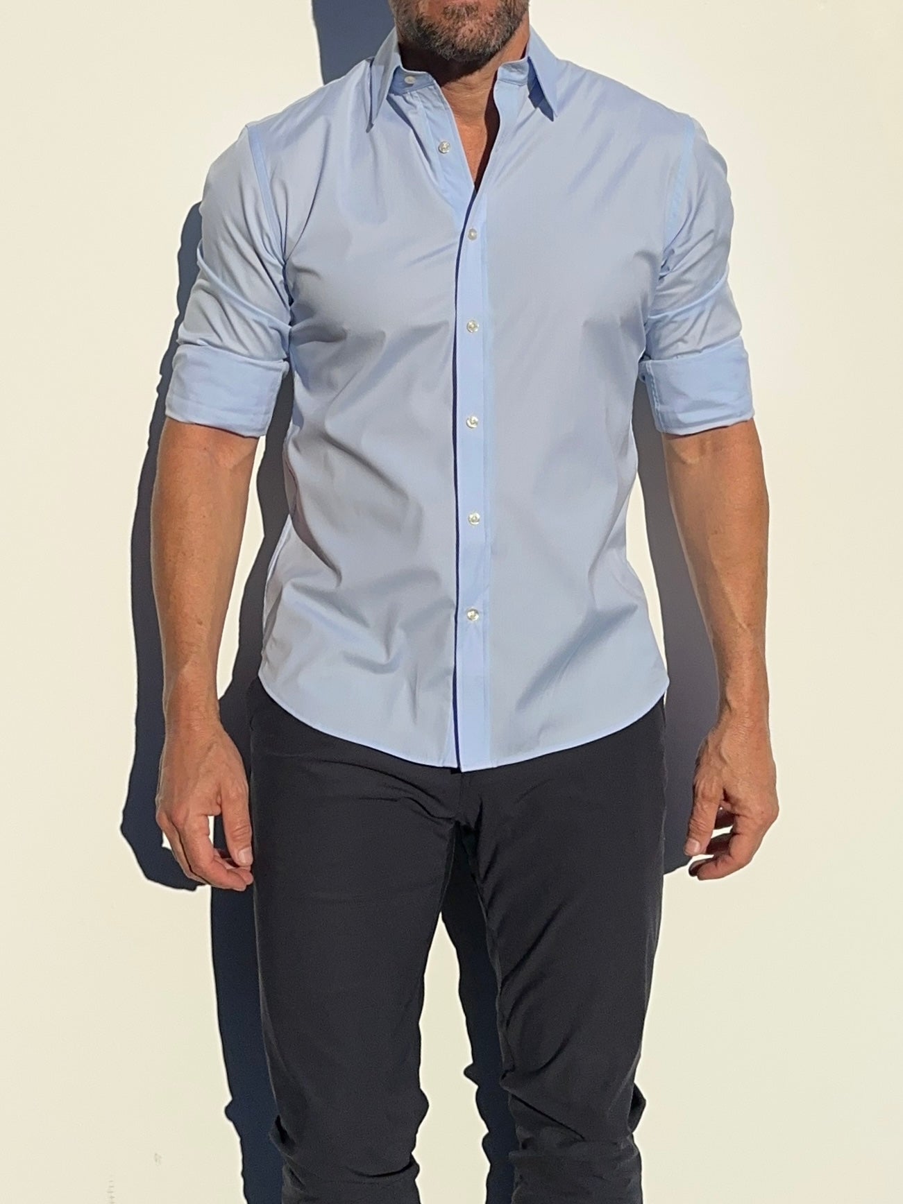 Incognito Stretch Poplin - Light Blue