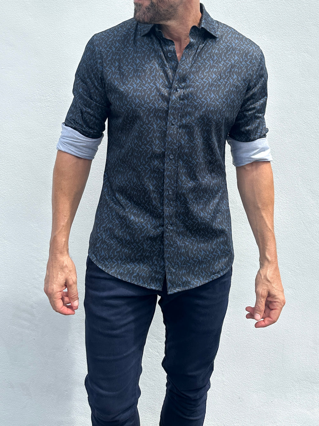 Midnight Lightning Party Shirt - Navy/Blue