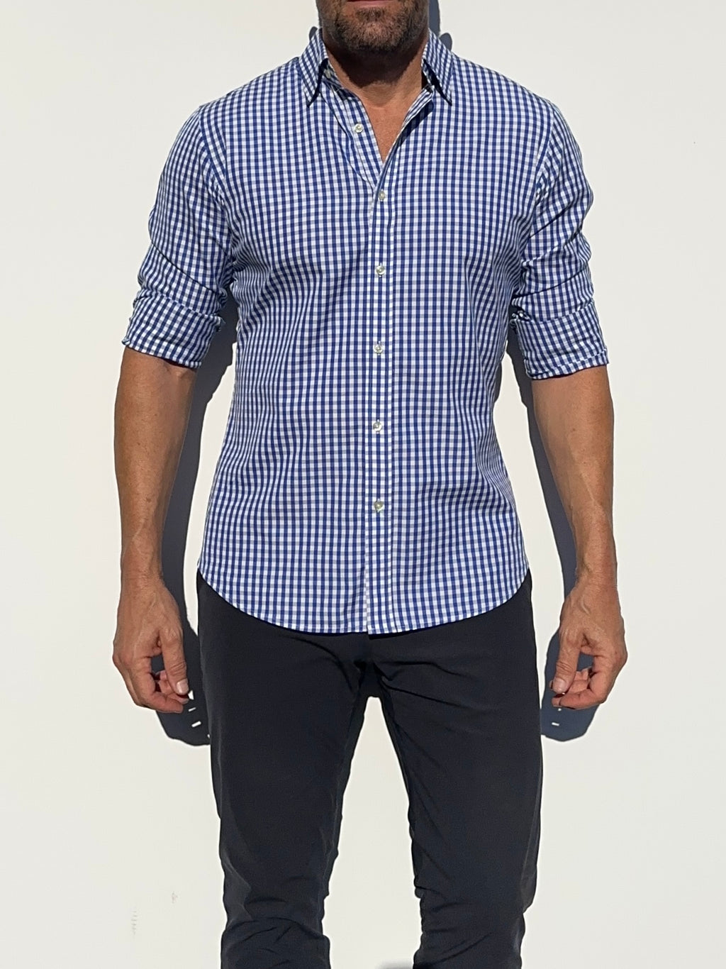 The Gingham Poplin - Navy Gingham Poplin