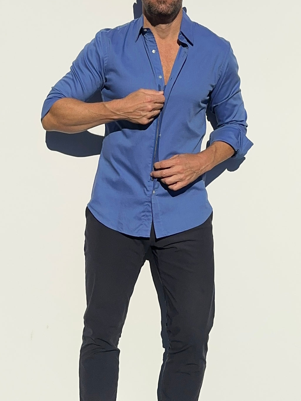 Stretch Royal Oxford - Cerulean Blue