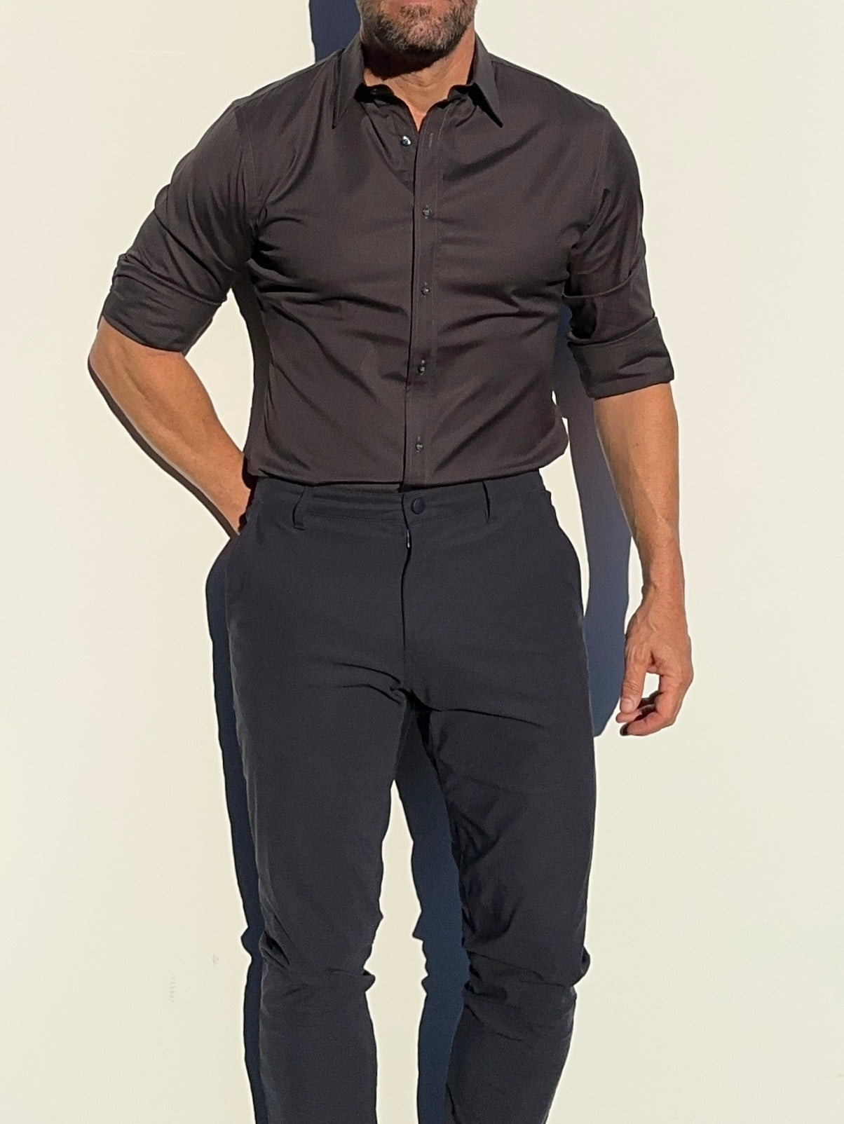 Incognito Stretch Poplin - Charcoal