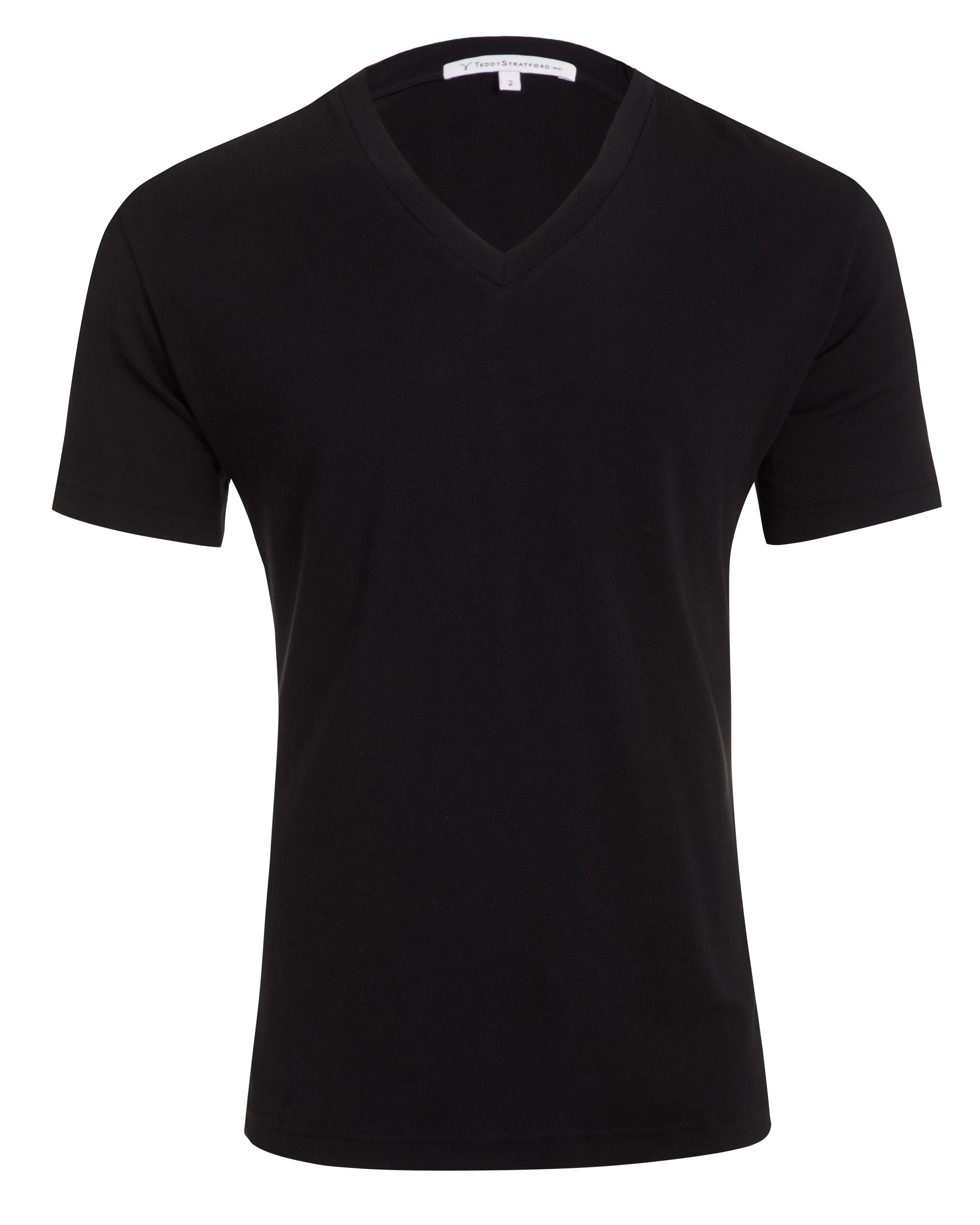 V-Neck T-shirt in Tedra™ - Black