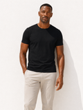 Crewneck T-shirt in Tedra™ - Black