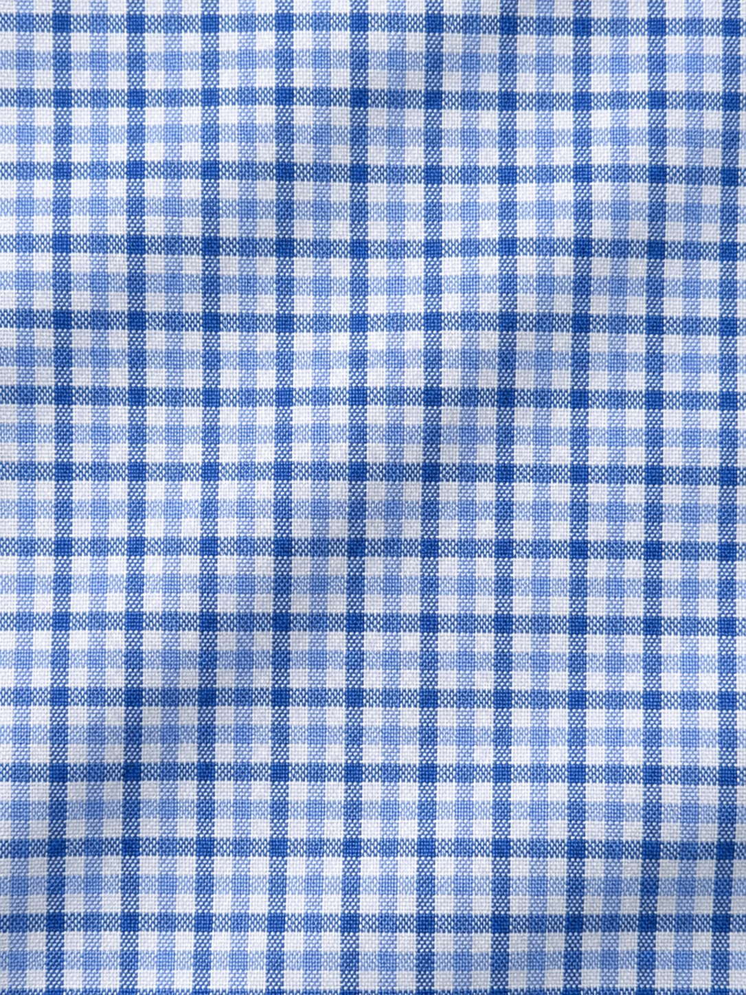 Wrinkle Resistant Plaid Oxford - Light Blue & Navy