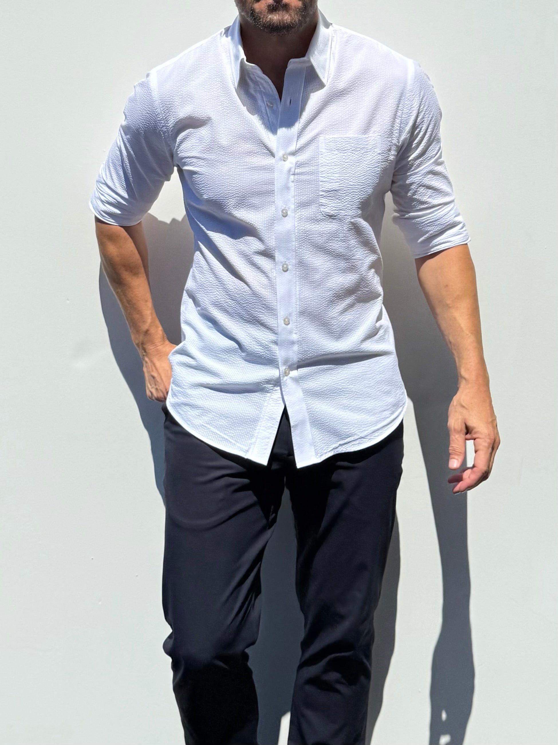 1-Pocket Seersucker - White- Small Batch #695