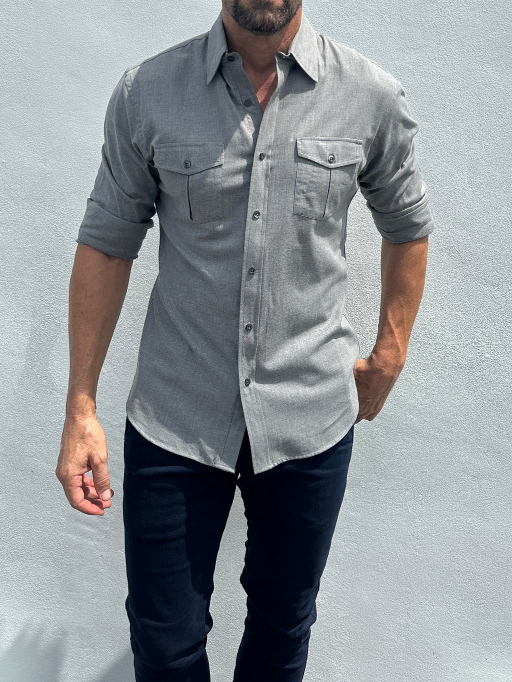 The Two-Pocket Flannel - Gray