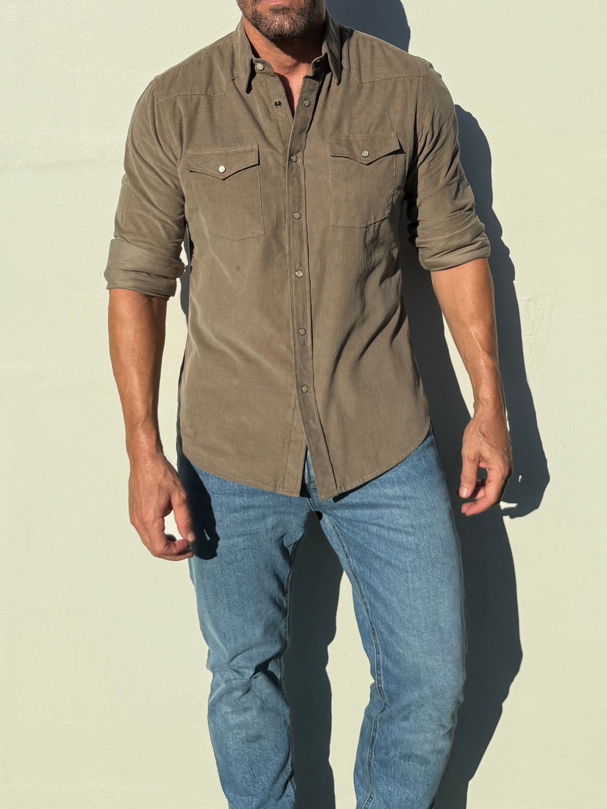 The Corduroy Western - Army Green