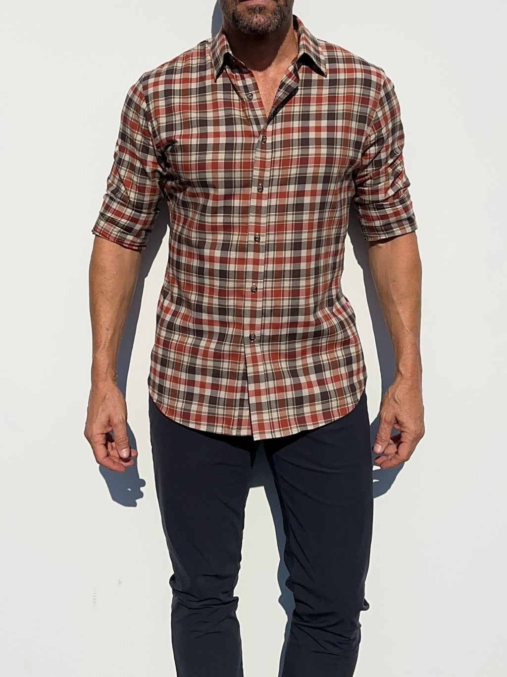 Rust & Brown Plaid Flannel - Rust & Brown