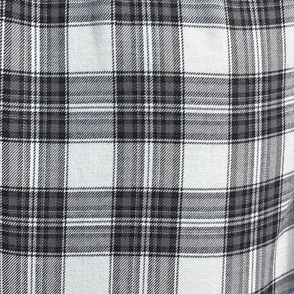 White, Black & Brown Plaid Flannel - White Black & Brown