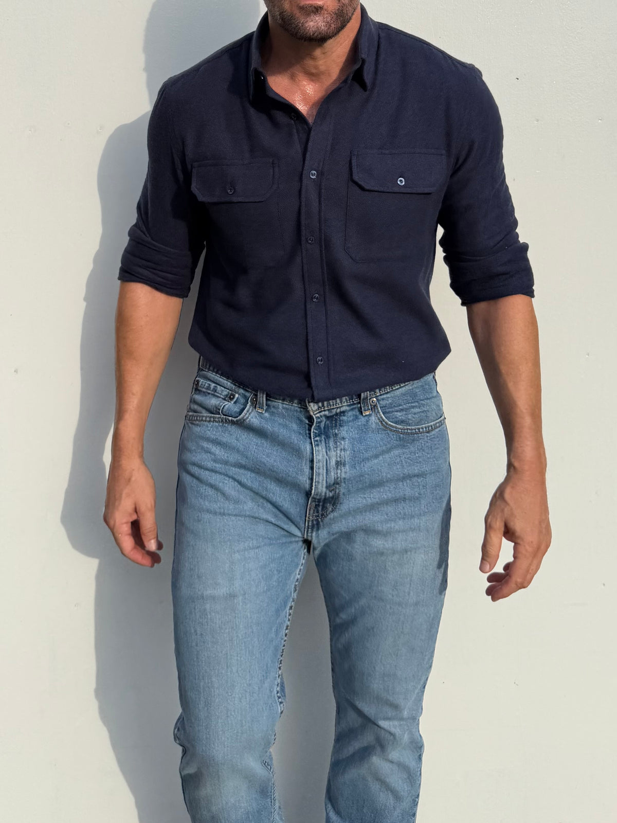 The Utility Shirt in Twill Flannel - Navy