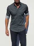 Diamond Print Party Shirt - Black on Navy