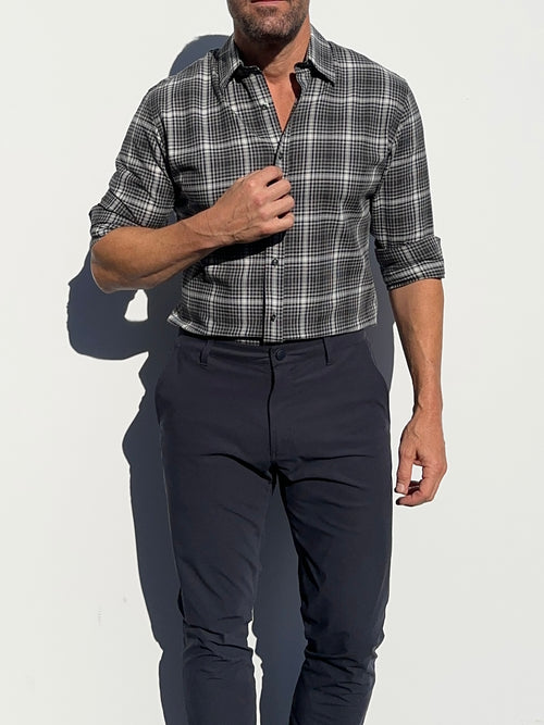 Black, White & Gray Glen Plaid Flannel - Gray Glen Plaid Flannel