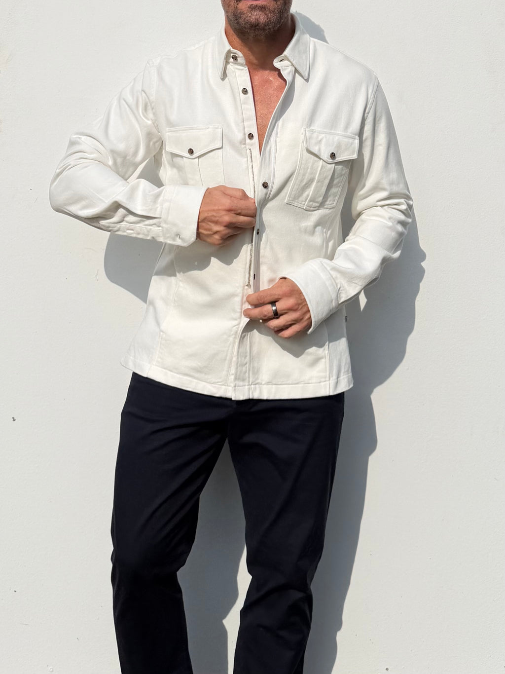 The Urban Legend Shirt-Jacket in Off-White - Off-White