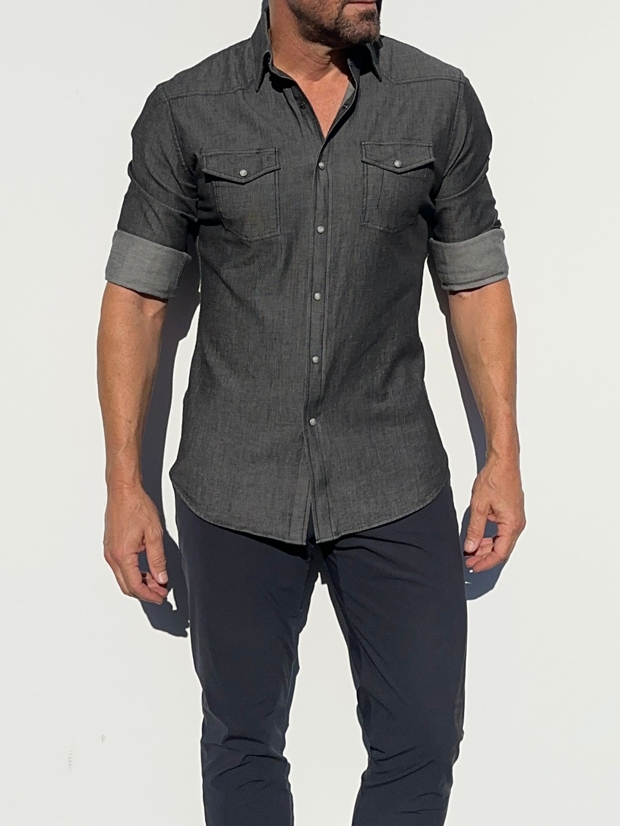 The Stretch Denim Western - Small Batch #292 Charcoal Denim