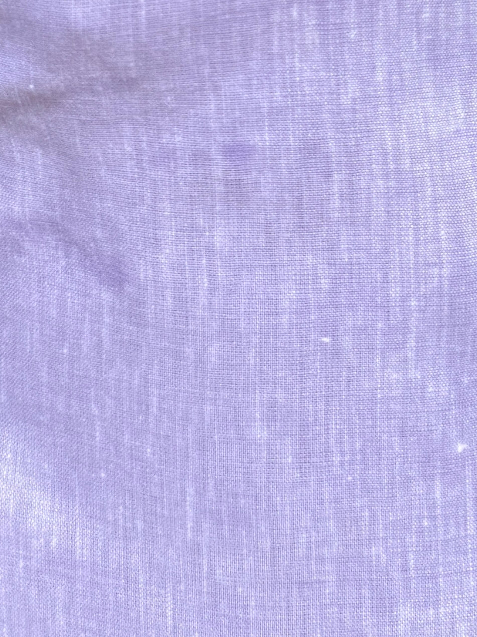 Short Sleeve 1-Pocket Linen Shirt - Lavender
