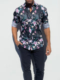 Lily Floral Party Shirt - Navy