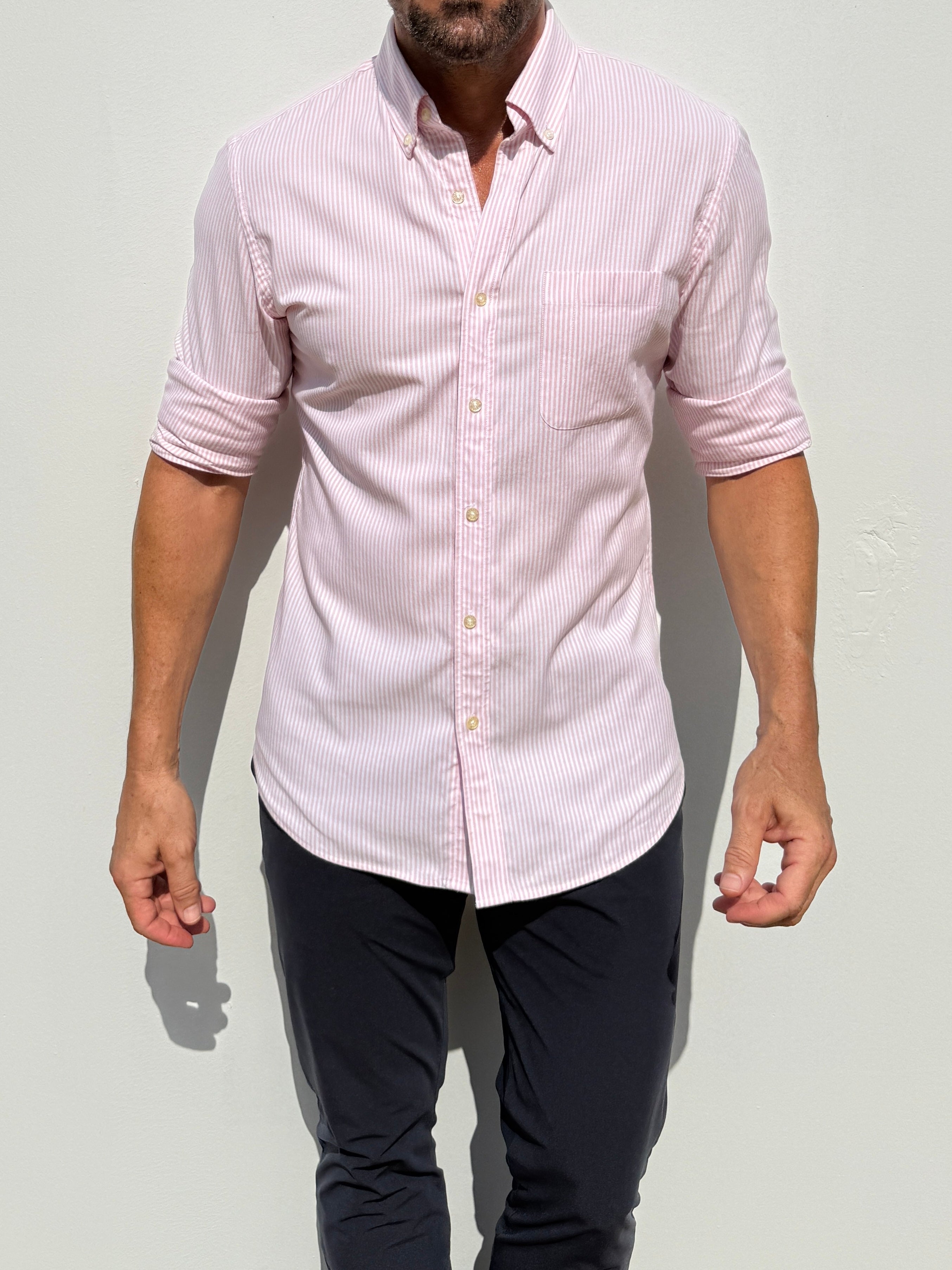 The Striped OCBD - Pink Pinstripe