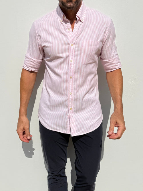 The Striped OCBD - Pink Pinstripe