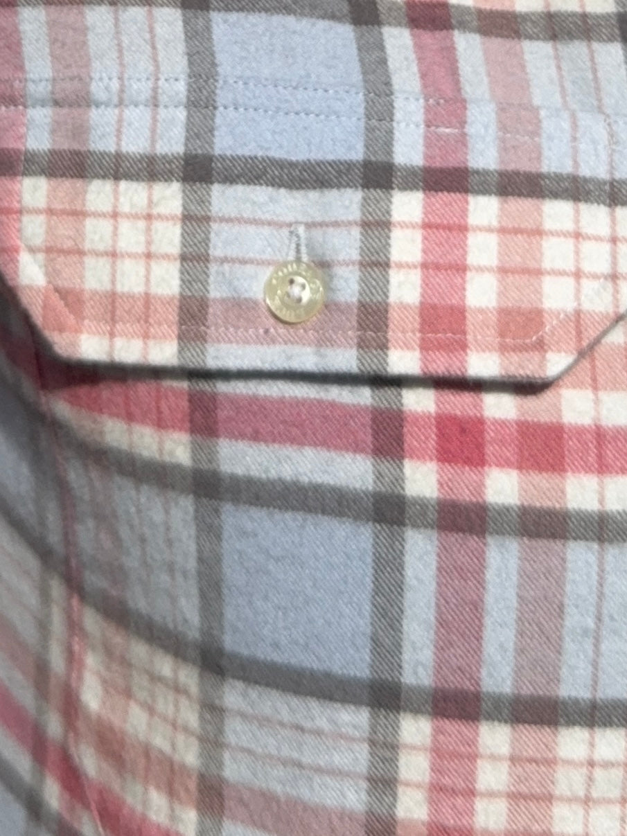 The Utility Shirt in Plaid Flannel - Light Blue & Pink