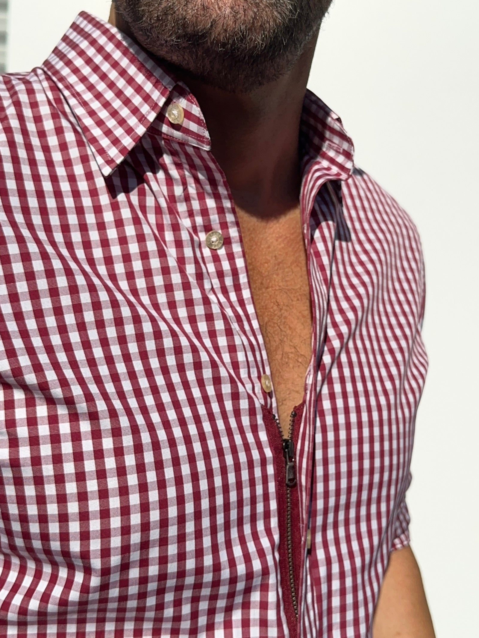 The Gingham Poplin - Oxblood Gingham Poplin