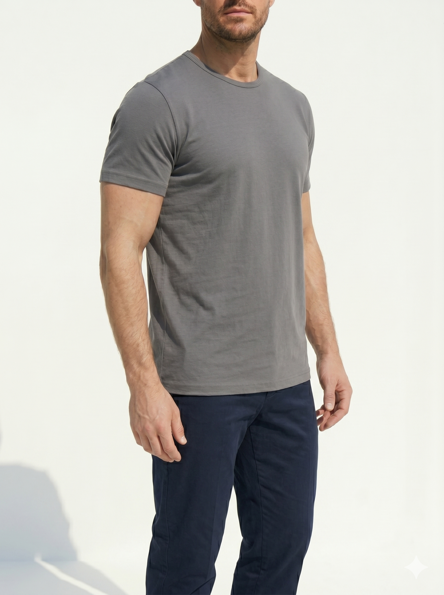 Crewneck T-shirt in Tedra™ - Gray