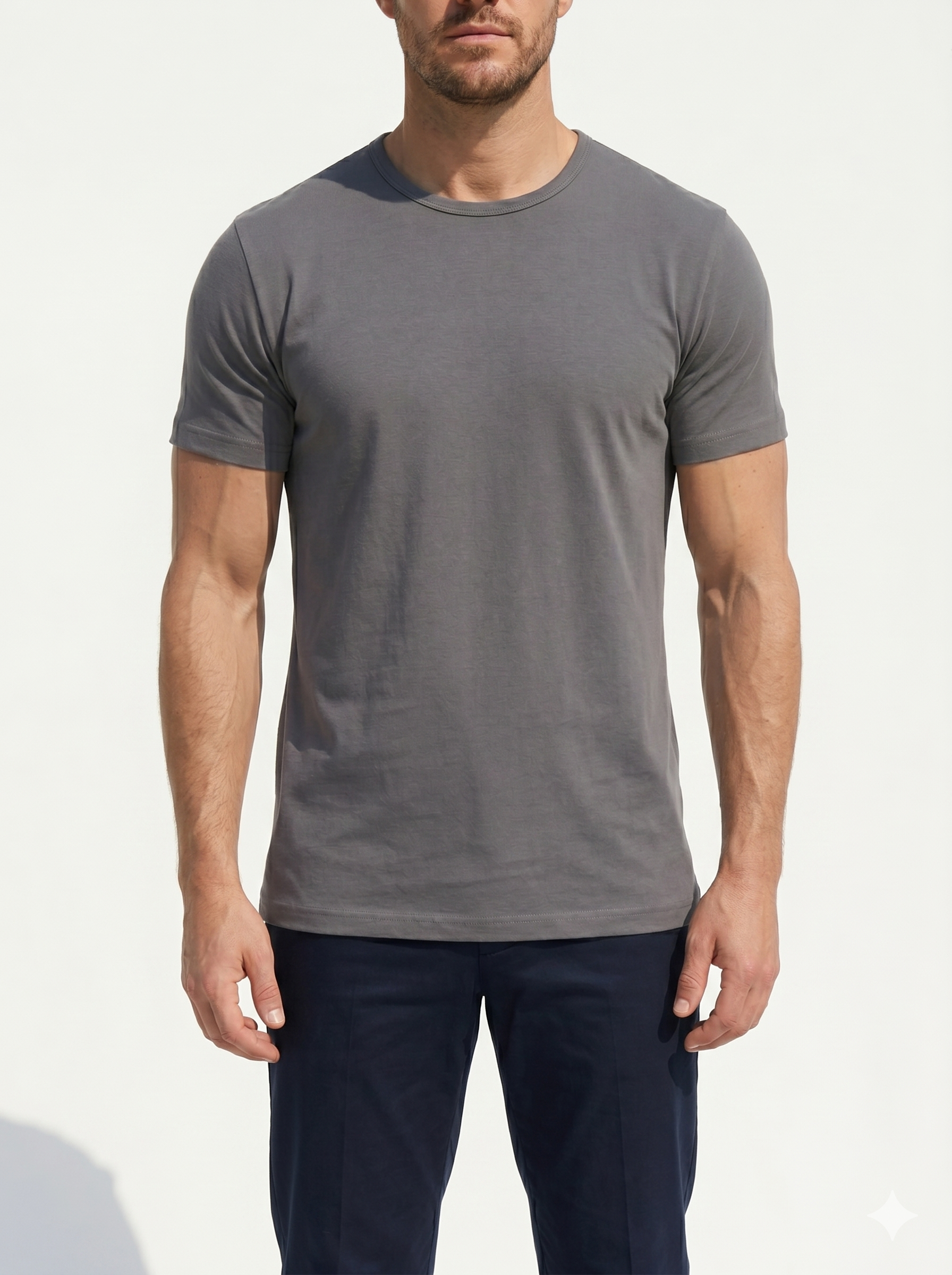 Crewneck T-shirt in Tedra™ - Gray