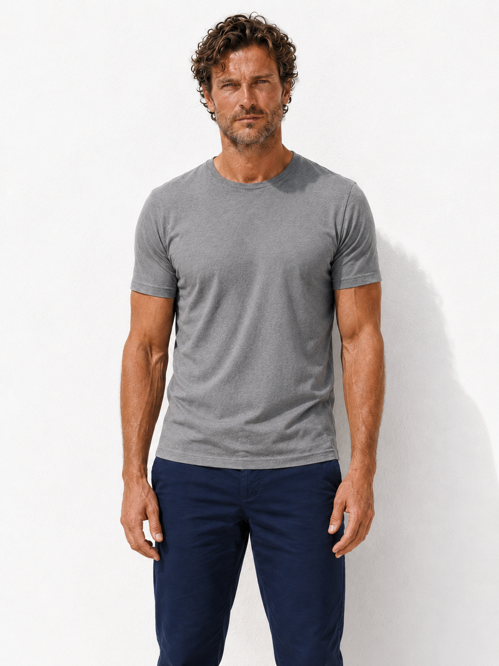 Crewneck T-shirt in Tedra™ - Gray