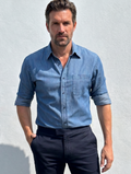 One Pocket Indigo Denim - Indigo Blue
