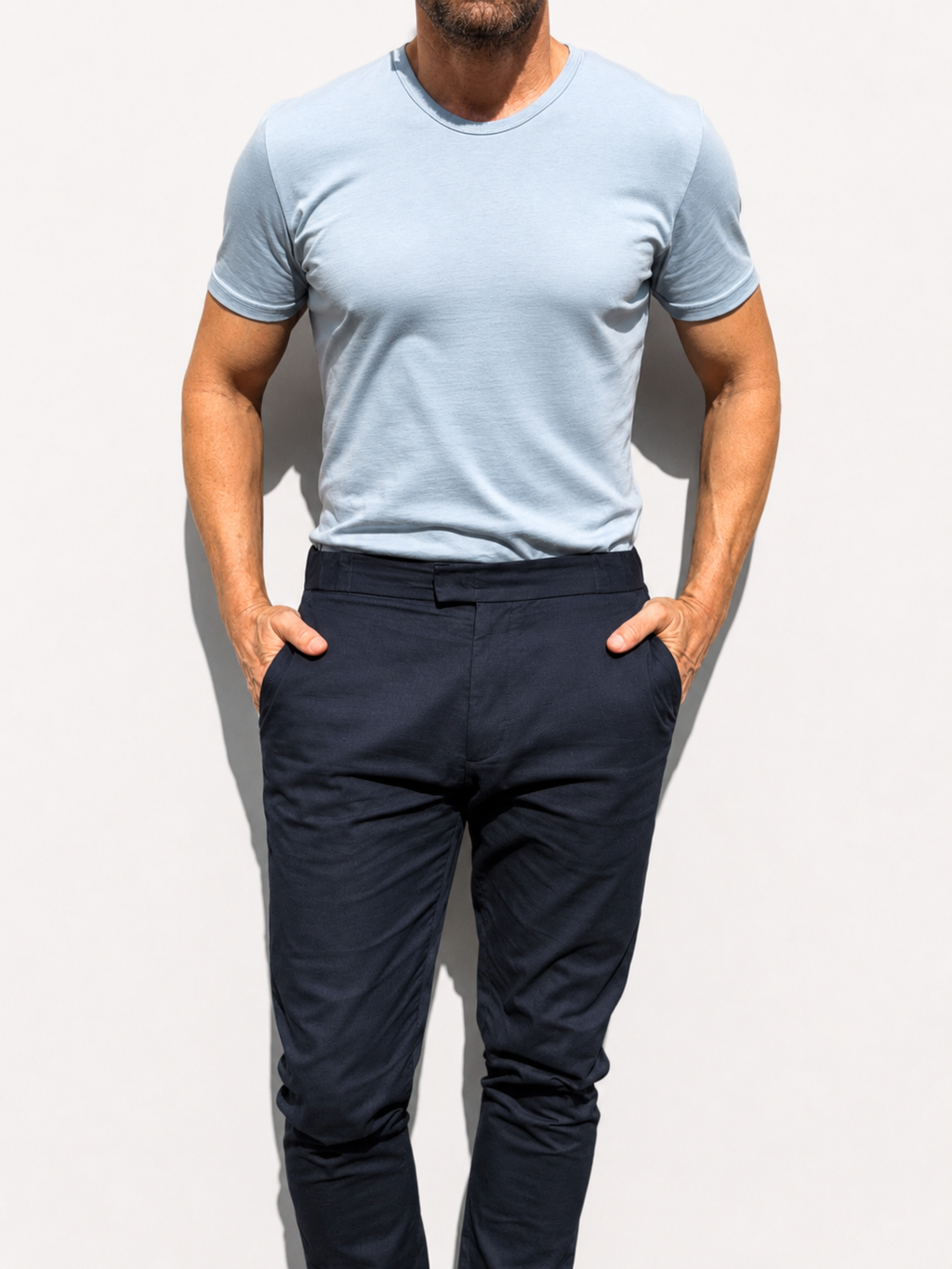 Crewneck T-shirt in Tedra™ Light - Sky Blue