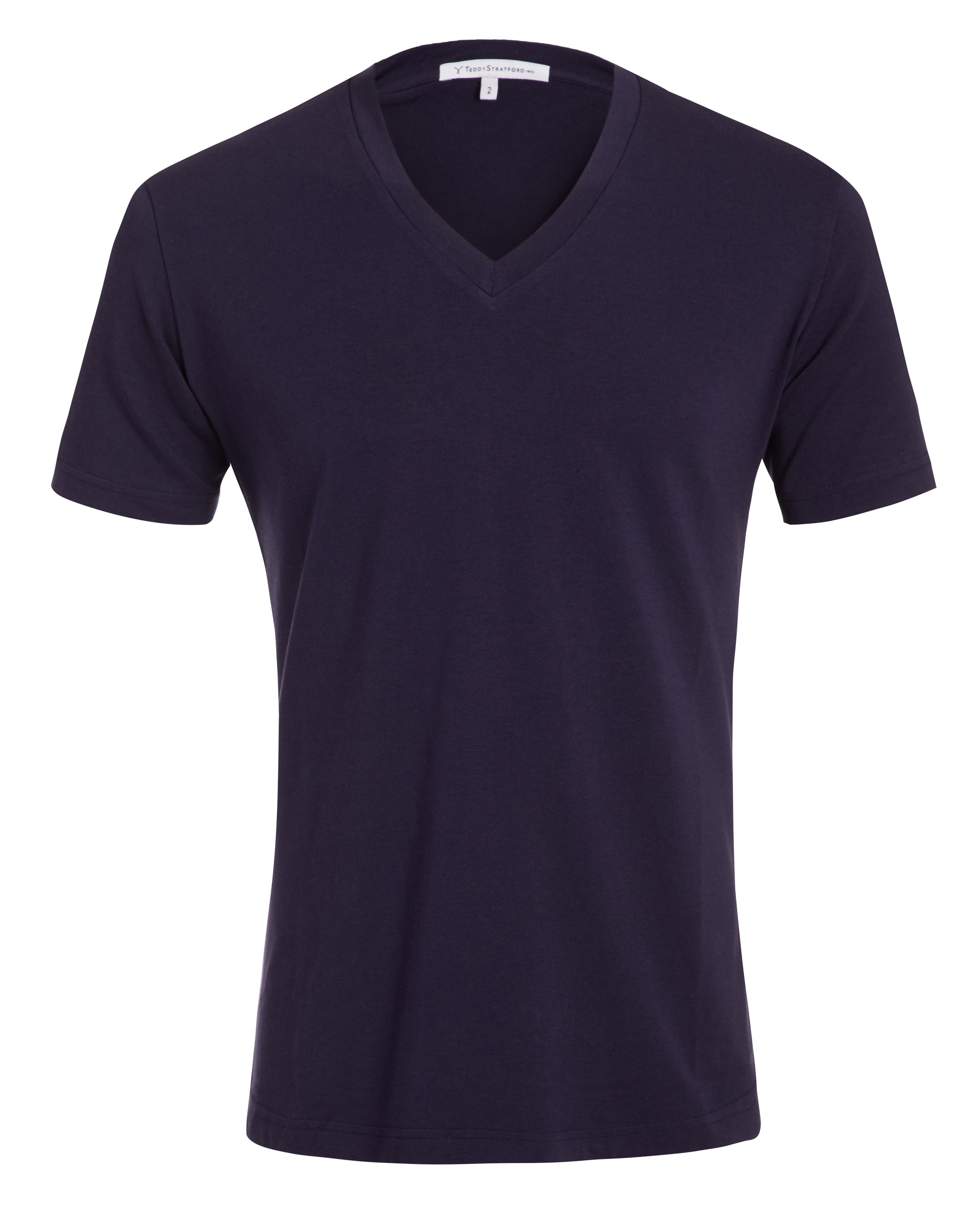 V-Neck T-shirt in Tedra™ - Navy