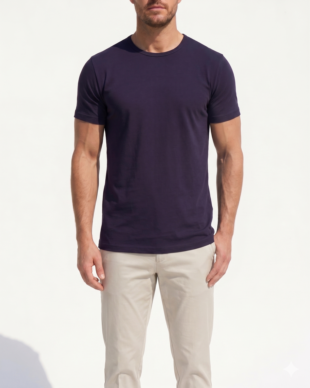 Crewneck T-shirt in Tedra™ - Navy