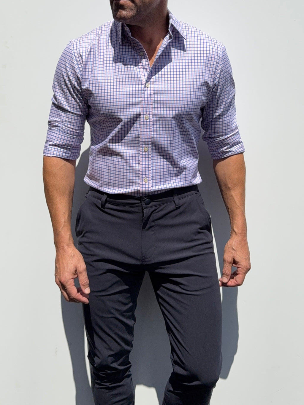 Wrinkle Resistant Plaid OG Oxford - Pink & Blue