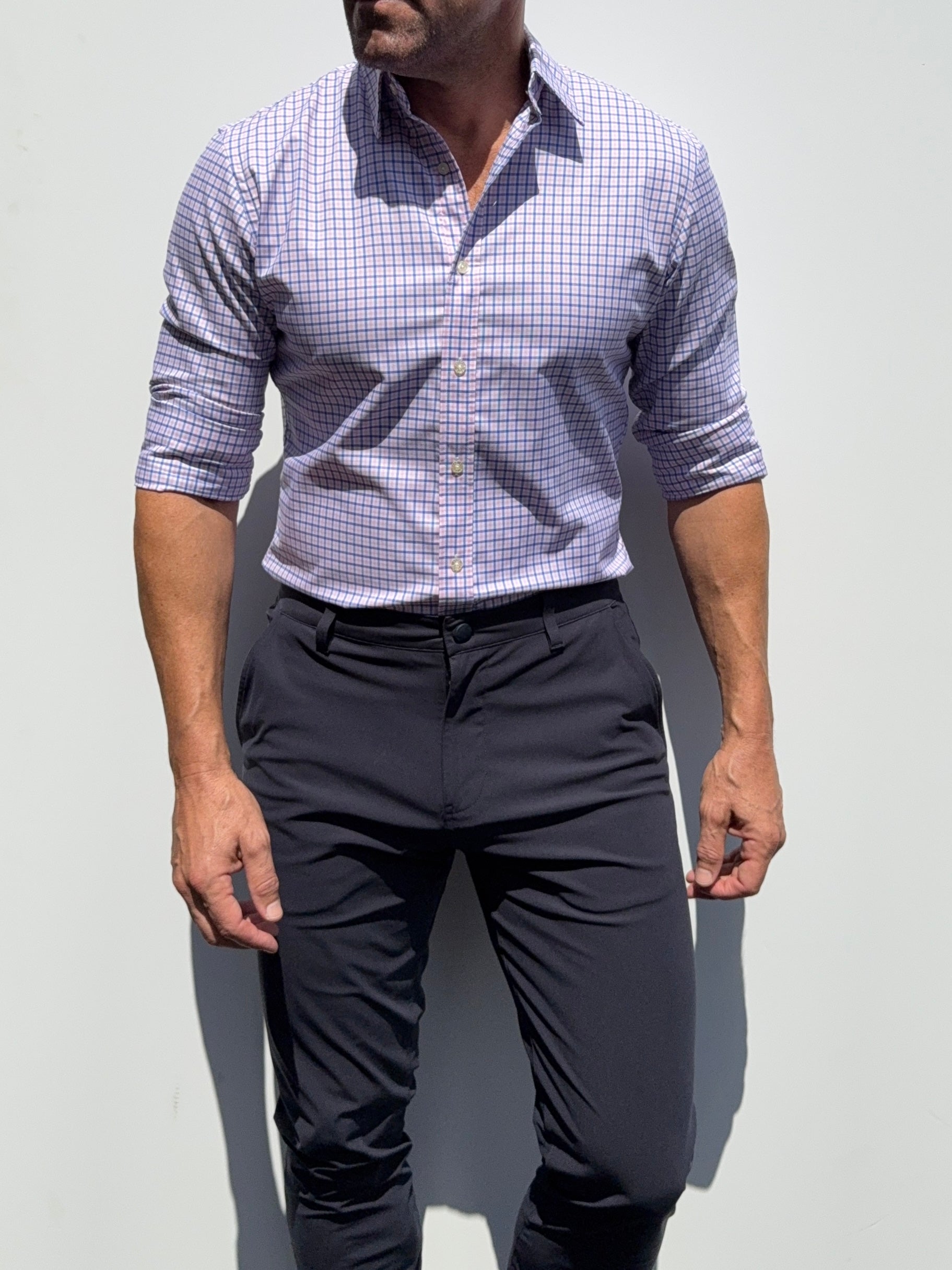 Wrinkle Resistant Plaid OG Oxford - Pink & Blue