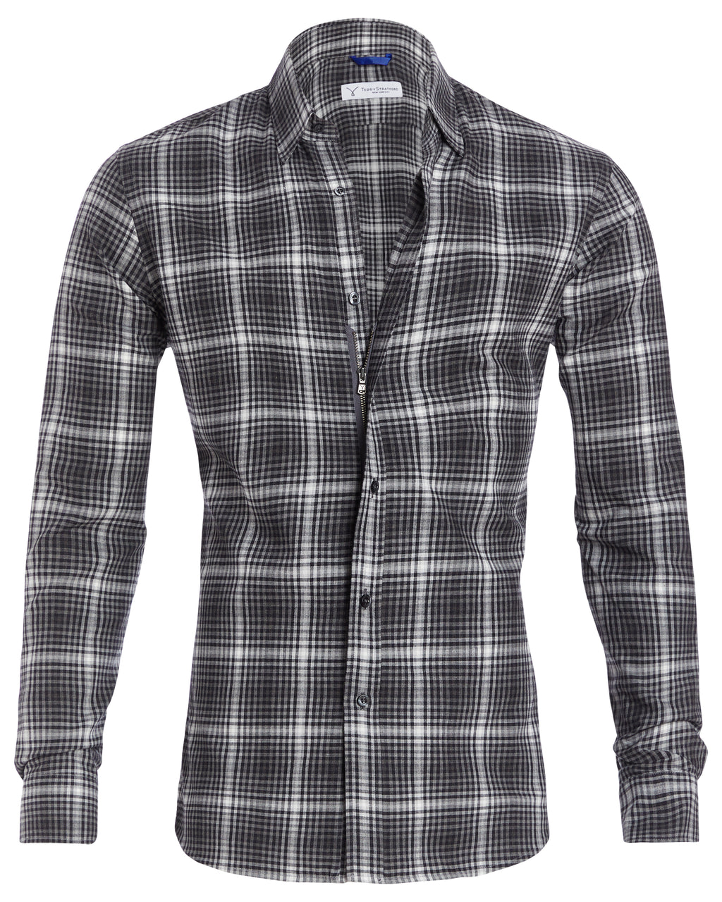 Black, White & Gray Glen Plaid Flannel - Gray Glen Plaid Flannel