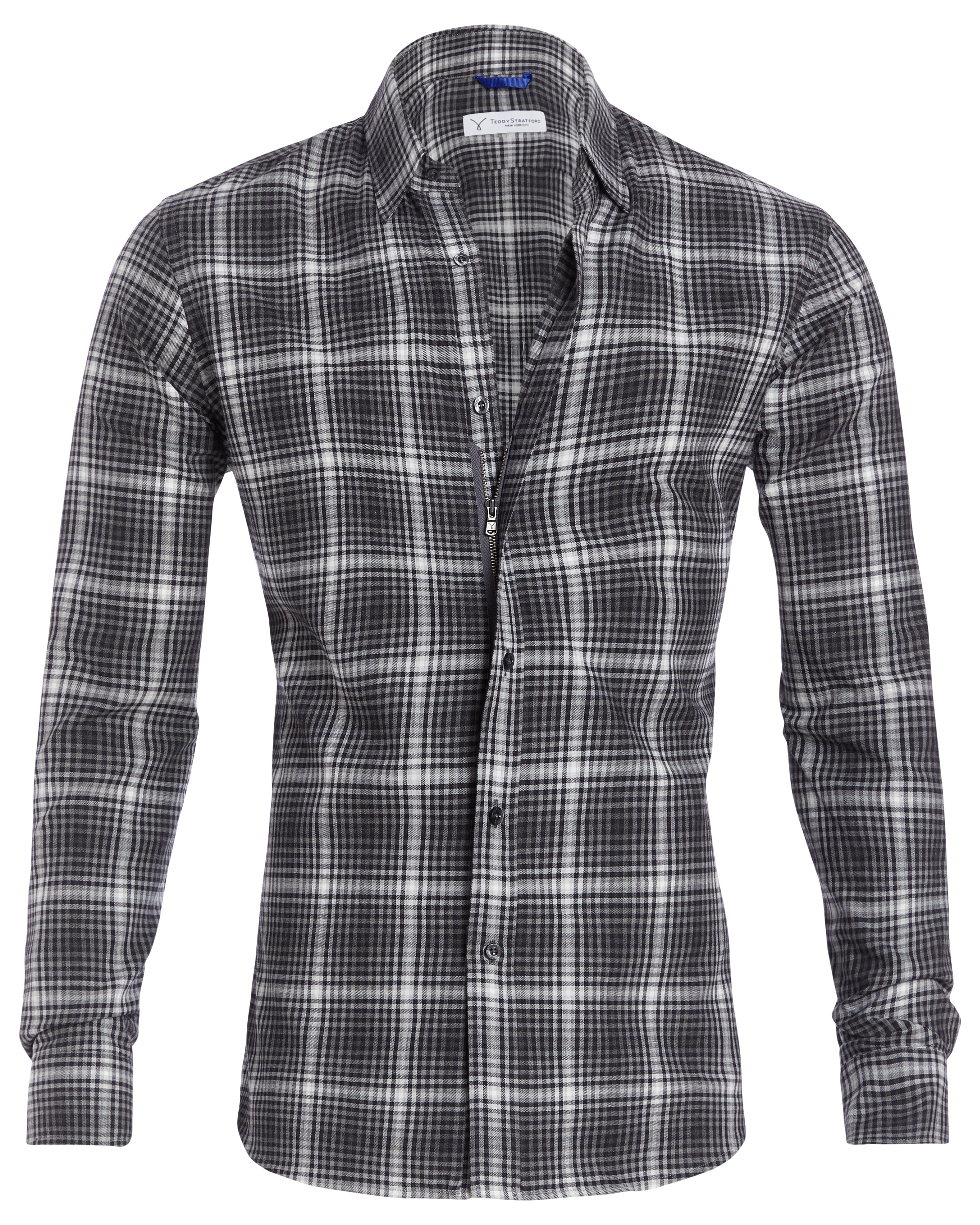Black, White & Gray Glen Plaid Flannel - Gray Glen Plaid Flannel