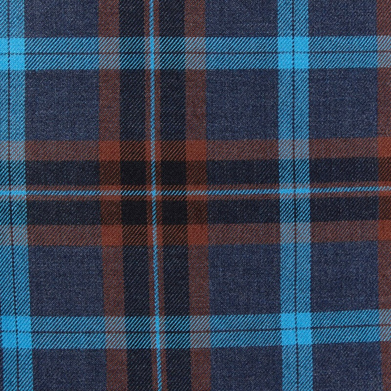 Navy, Aqua & Rust Plaid Flannel - Navy Aqua & Rust