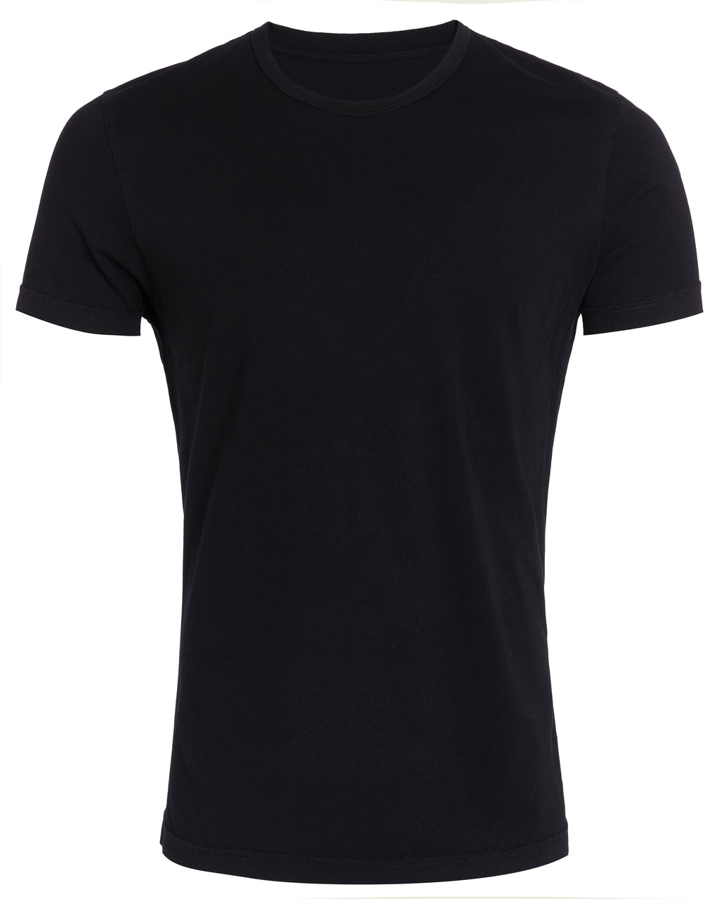 Crewneck T-shirt in Tedra™ Light - Black