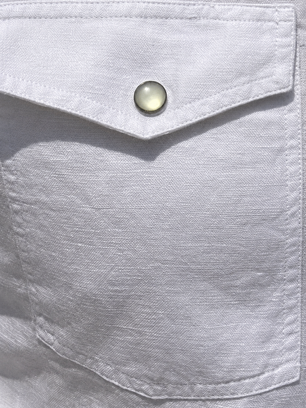 Linen Blend Western - White- Small Batch #671