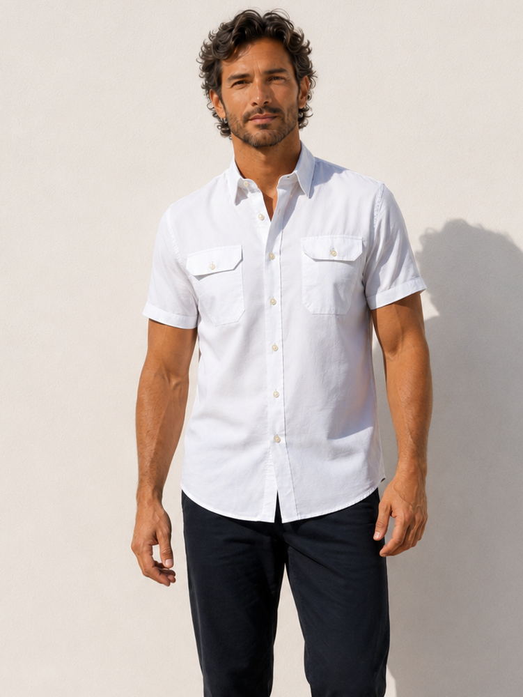 The Short Sleeve Utility Shirt - White