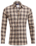 Tan & Brown Plaid Flannel - Tan & Brown