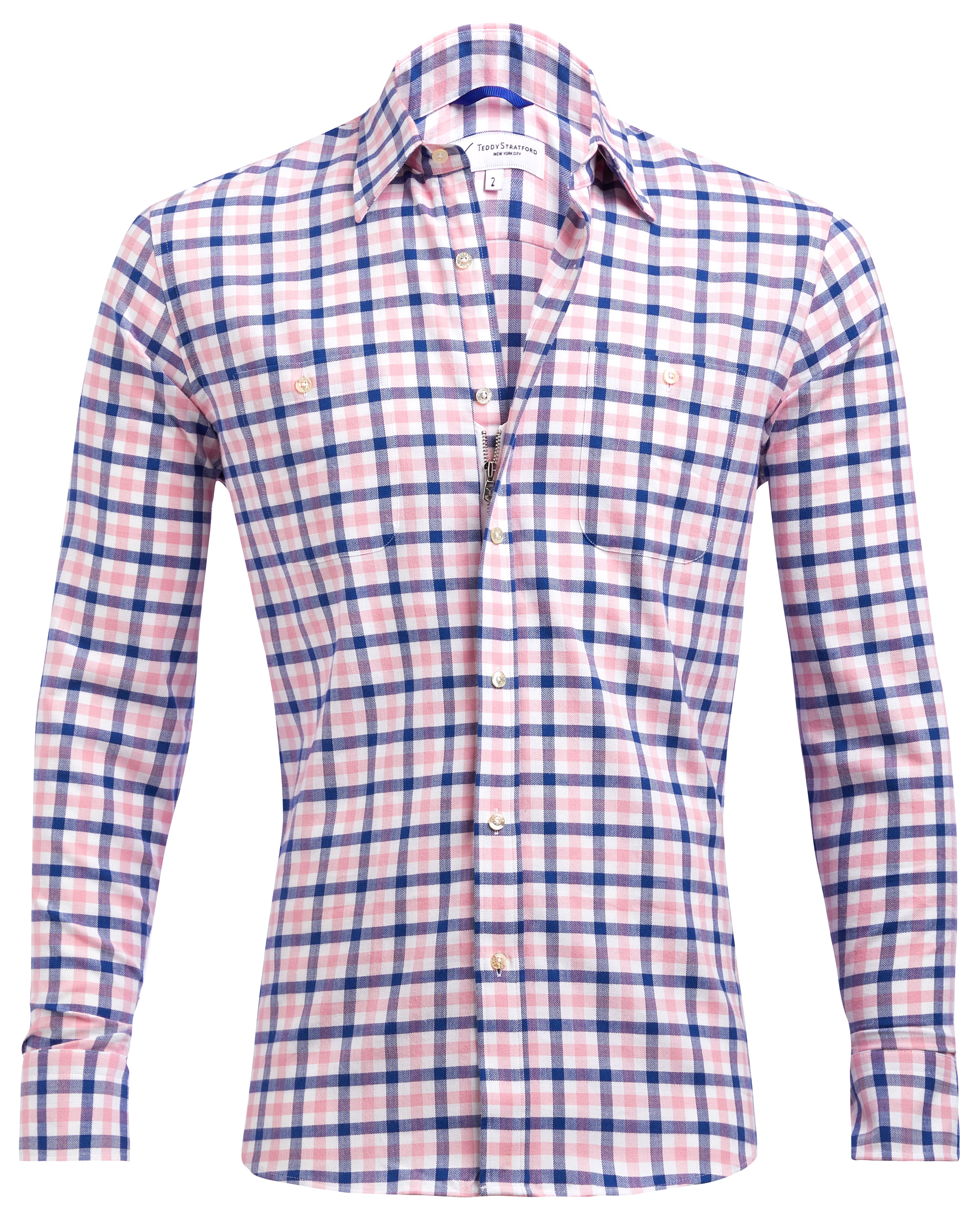 Navy, Pink & White Plaid Flannel - Pink & Navy Plaid