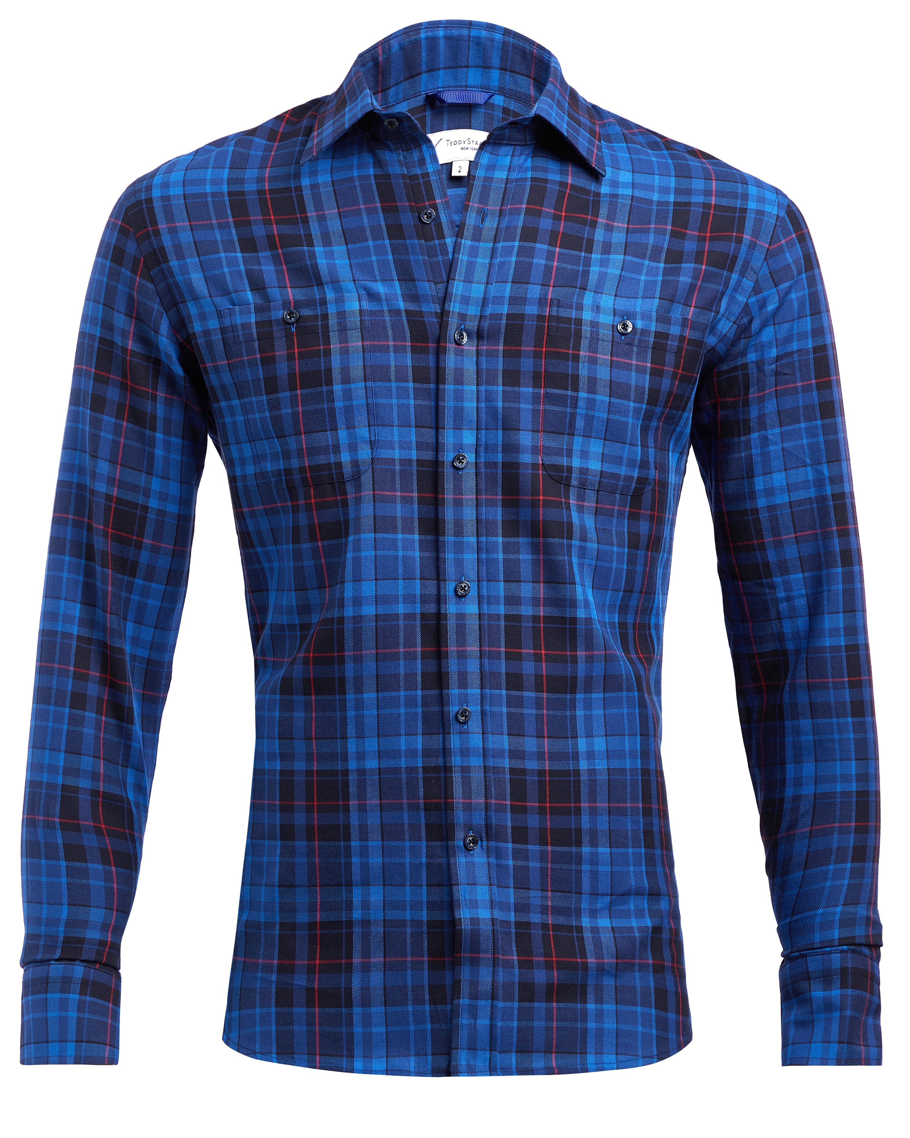 Royal Blue & Black Plaid Flannel - Royal Blue & Black Plaid