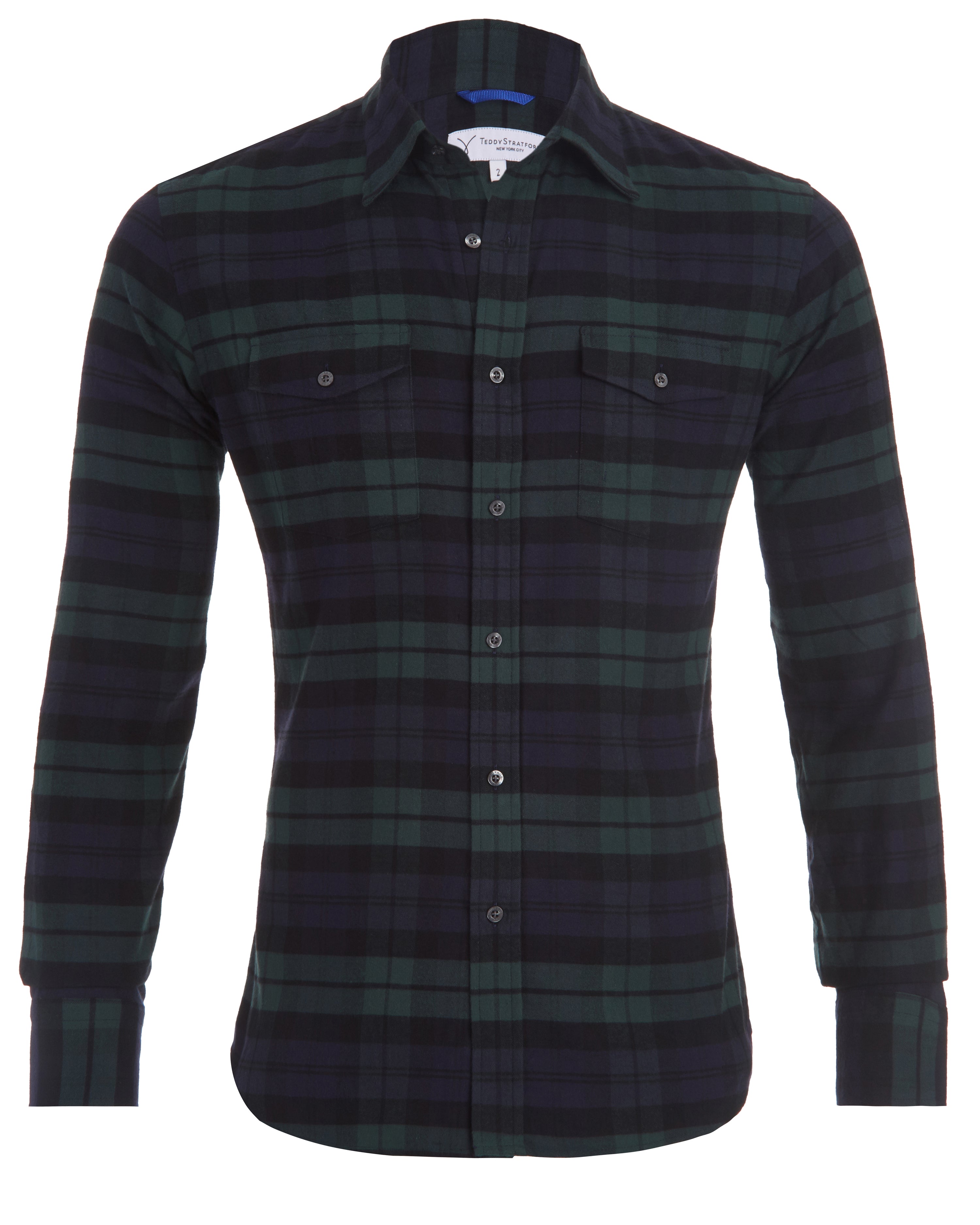 Forest, Navy & Black Utility Flannel - Sage Navy & Black Flannel