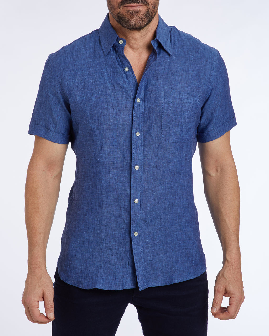 Short Sleeve 1-Pocket Linen - Tan Khaki
