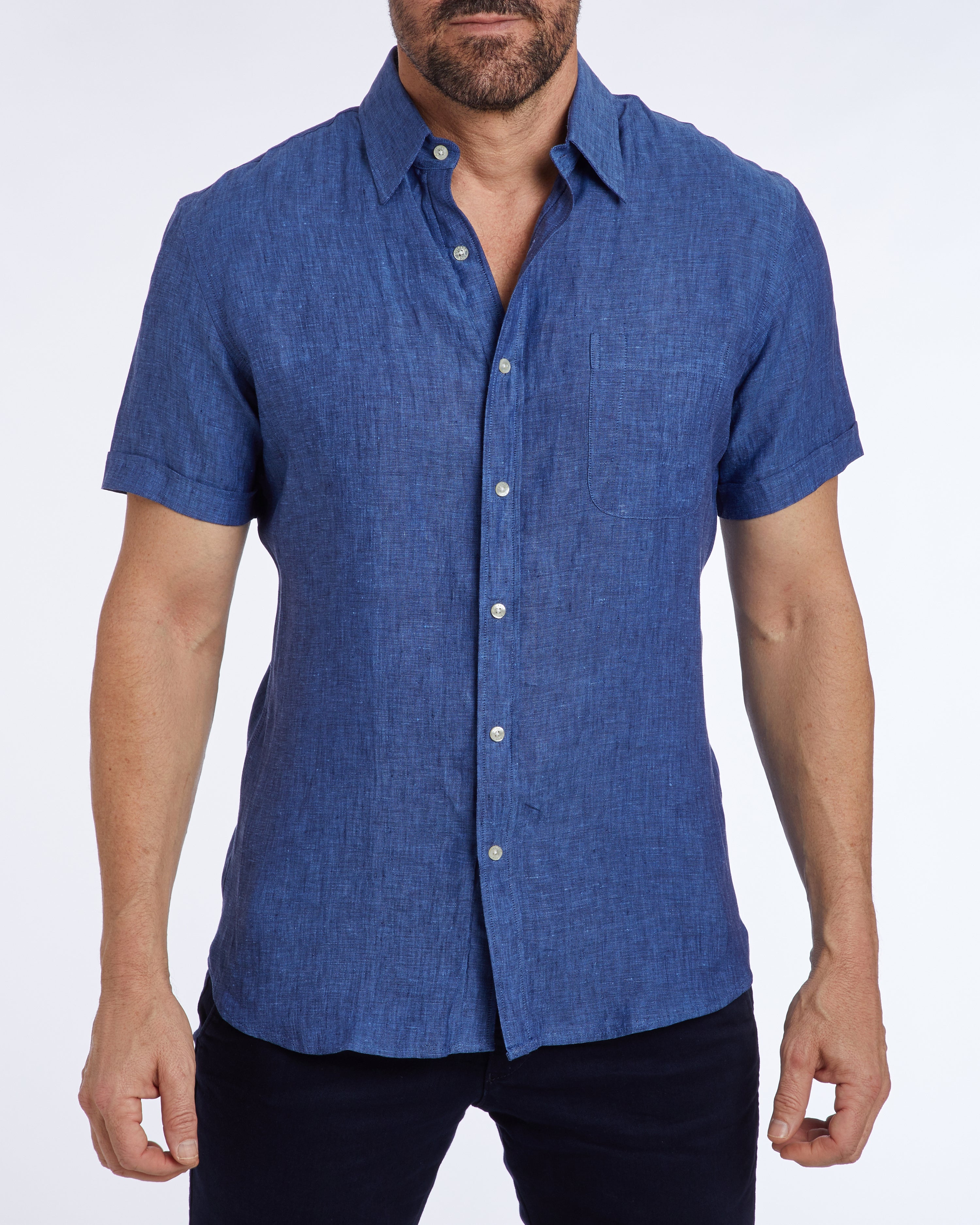 Short Sleeve 1-Pocket Linen - Tan Khaki