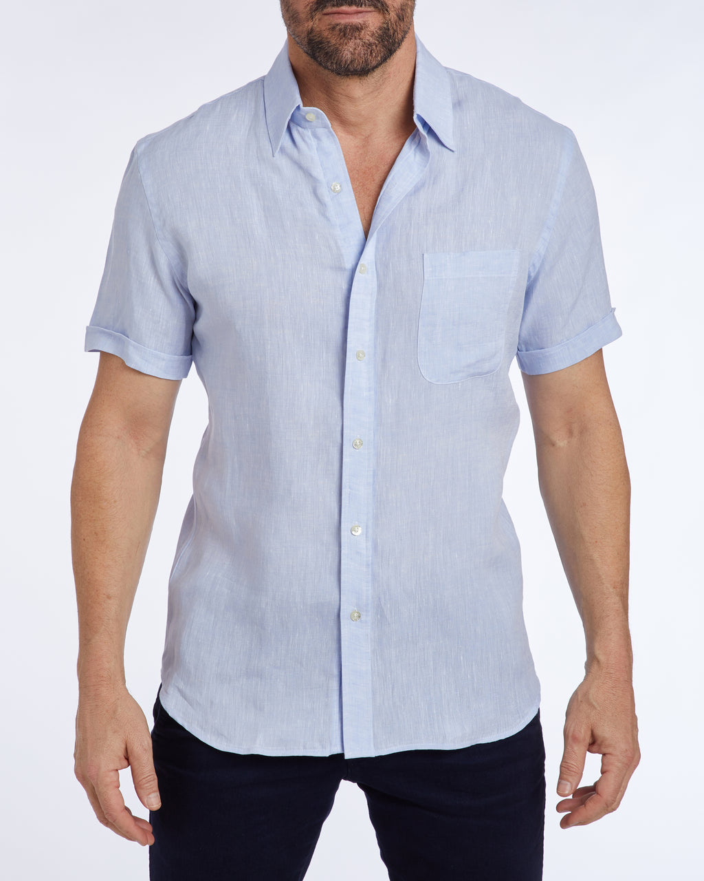 Short Sleeve 1-Pocket Linen - Tan Khaki